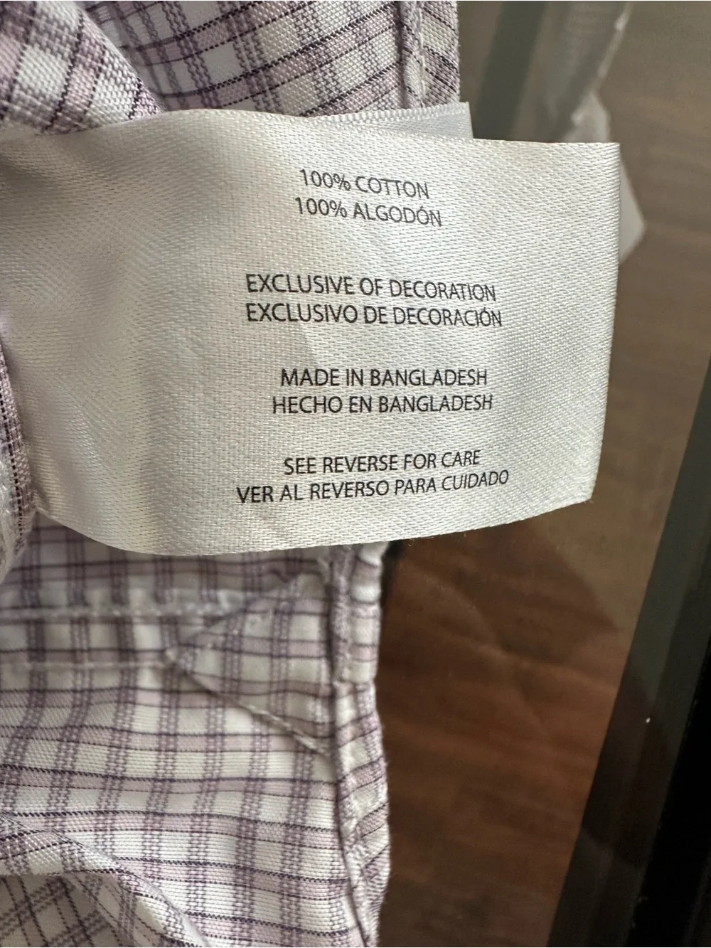 Banana Republic Men's Light Gray and White Checked Dress Shirt